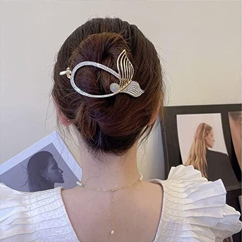 BYBYCD PATO CLIP ELEGENTE Hairpin Hair Acessórios de tubarão Clipe Pearl Headwear