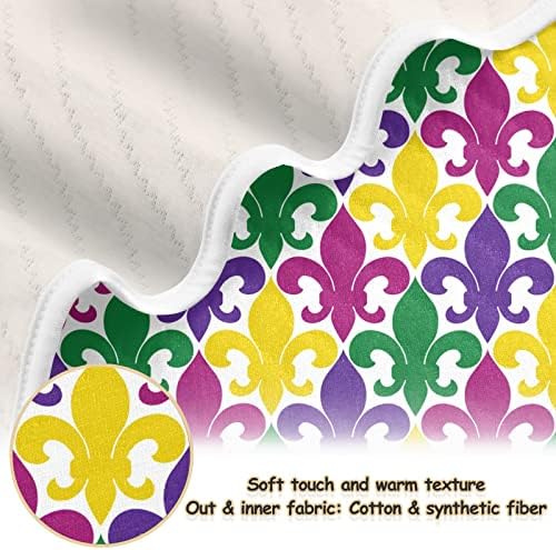 Clante de arremesso Mardi Gras Cotton Clanta para bebês, recebendo cobertor, cobertor leve e macio para berço, carrinho