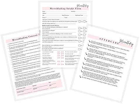 Ingestão de microblading, consentimento e forma de pós -tratamento | Formulários físicos de 8,5 x 11 impressos |