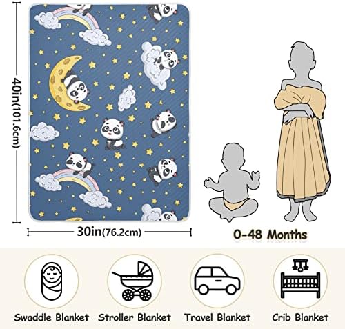 Clante de arremesso PANDA Lua estrelou o cobertor de algodão para bebês, recebendo cobertor, cobertor leve e macio para berço,