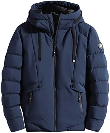 Casaco de casaco de algodão masculino de algodão para baixo Capacito de inverno espessado Solid sobretola zíper alto