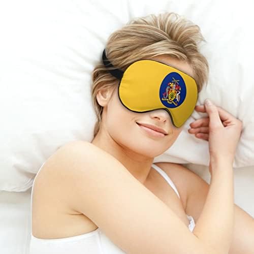 Máscara do sono da bandeira de Barbados Tampa de máscara de máscara de máscara de cegueira com cinta ajustável para homens