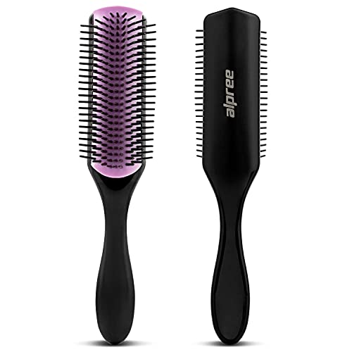 Escova de cabelo de estilo clássico do AlPree 9 Linha - Para cabelos naturais, grossos e encaracolados | Estilo e Detangler