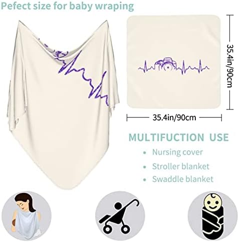 Yuyuy fotógrafo de batimento cardíaco cobertor recém -nascido capa de swaddle recebendo cobertor para carrinho de bebê
