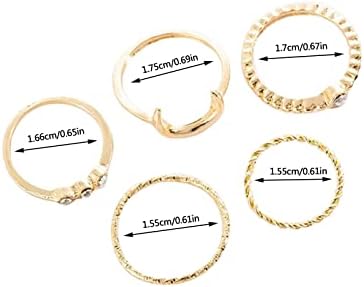 Anéis femininos Moda 5 PCs/Set Ring de casamento Anel de noivado de diamante simulado para mulheres Presentes de jóias Vintage
