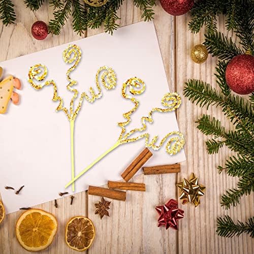 llxieym 8 peças lantejche curly pick ornament árvore de natal decoração de árvore de Natal sprays de ornamentos para festas